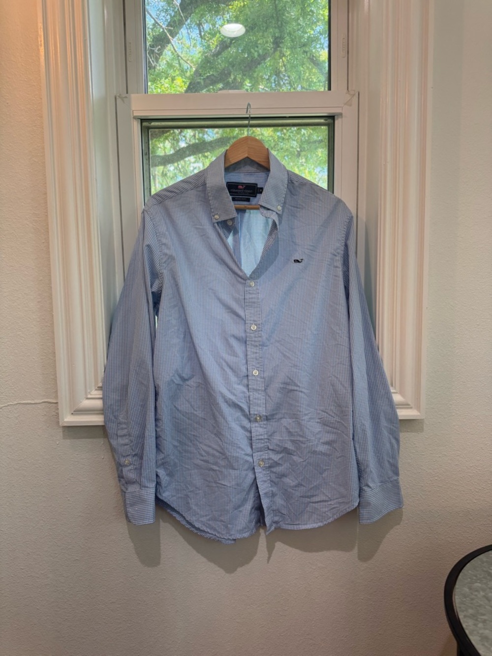Vineyard Vines Men's Light Blue Micro-Check Button-Down Shirt